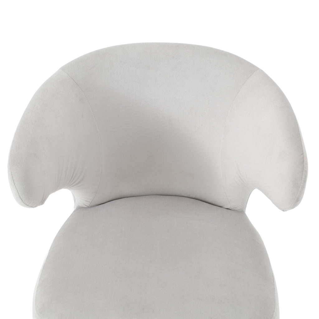 Grey Velvet Wingback Chair w/ Gold Legs