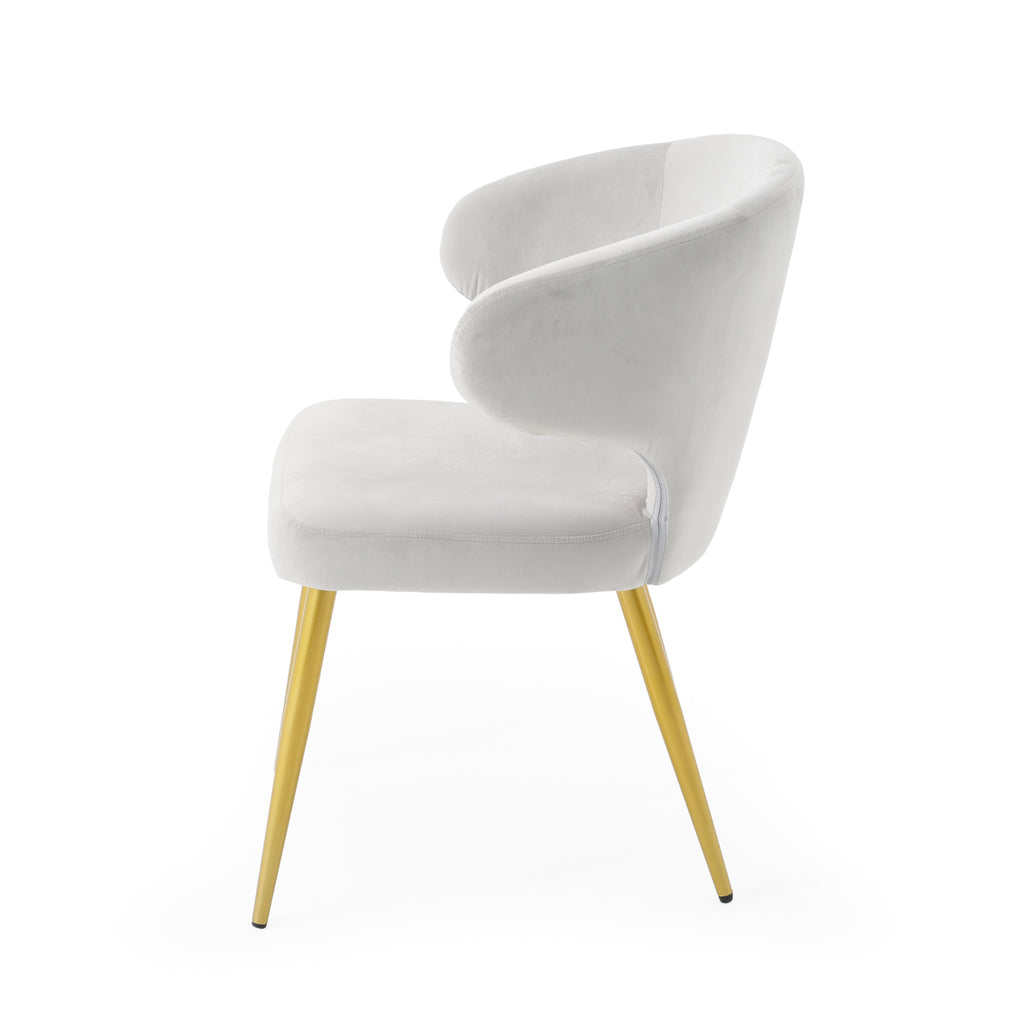 Grey Velvet Wingback Chair w/ Gold Legs
