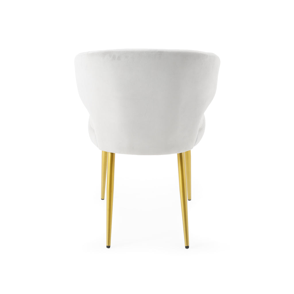 Grey Velvet Wingback Chair w/ Gold Legs