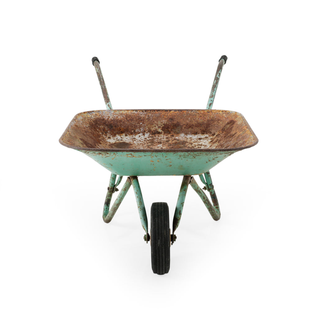 Rustic Green Wheelbarrow