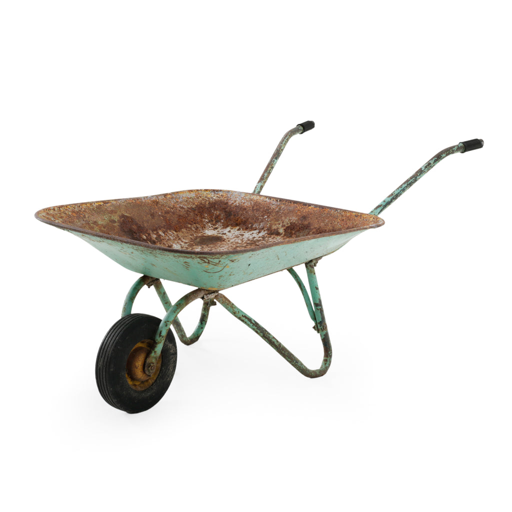 Rustic Green Wheelbarrow