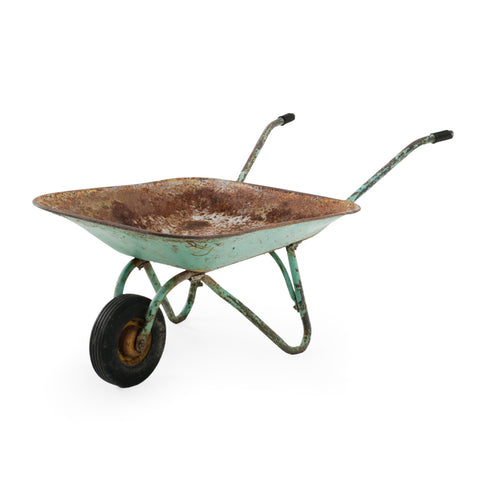 Rustic Green Wheelbarrow