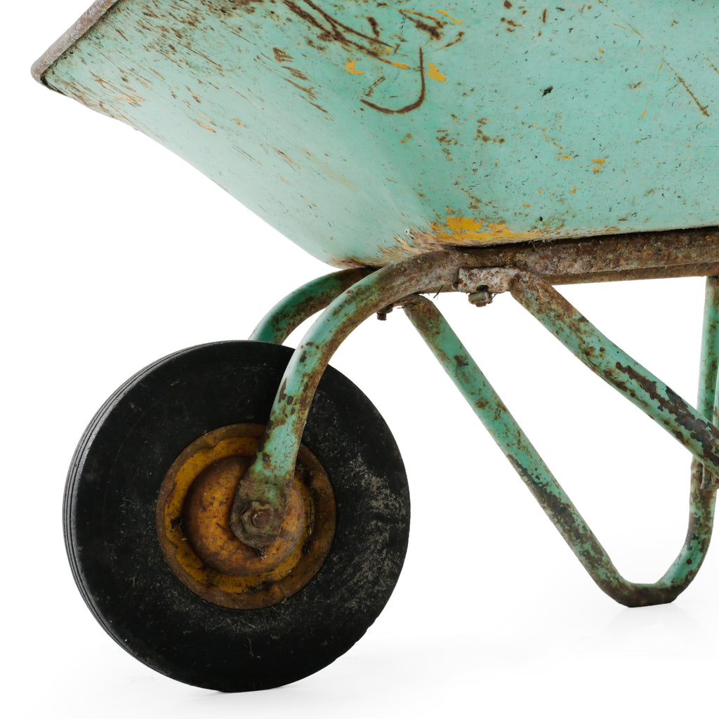 Rustic Green Wheelbarrow