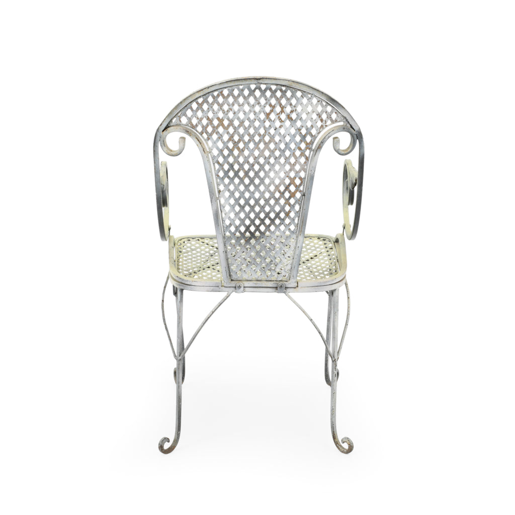 Yellow Painted Wrought Iron Patio Chair