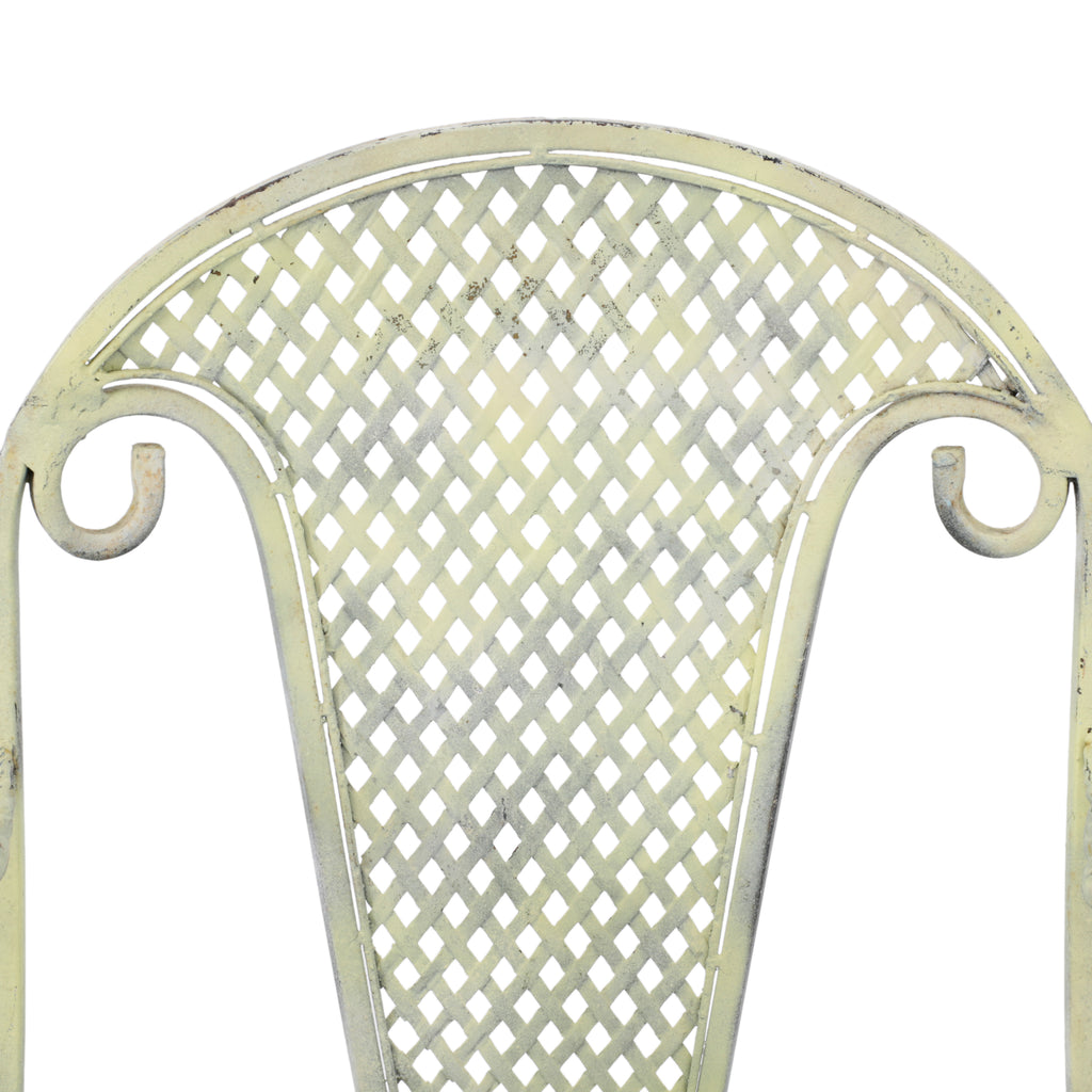 Yellow Painted Wrought Iron Patio Chair
