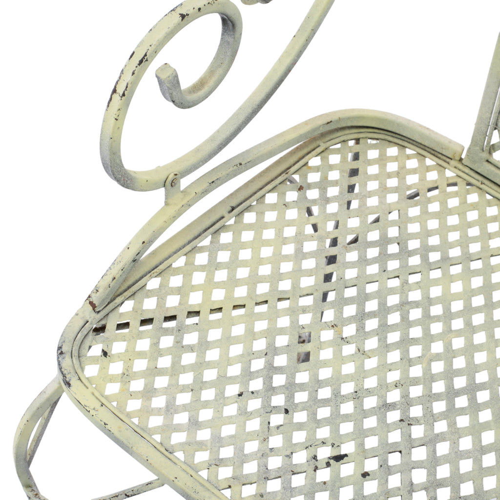 Yellow Painted Wrought Iron Patio Chair
