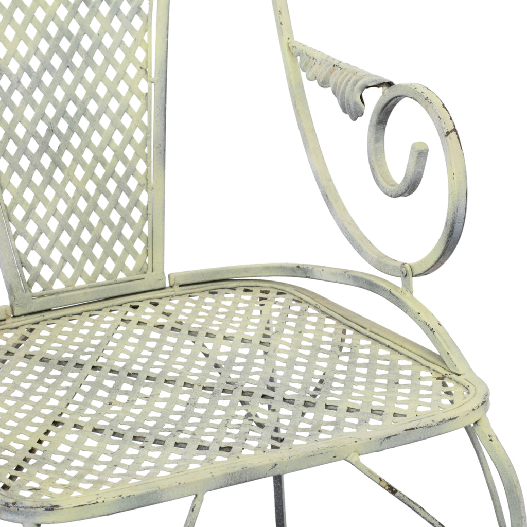 Yellow Painted Wrought Iron Patio Chair