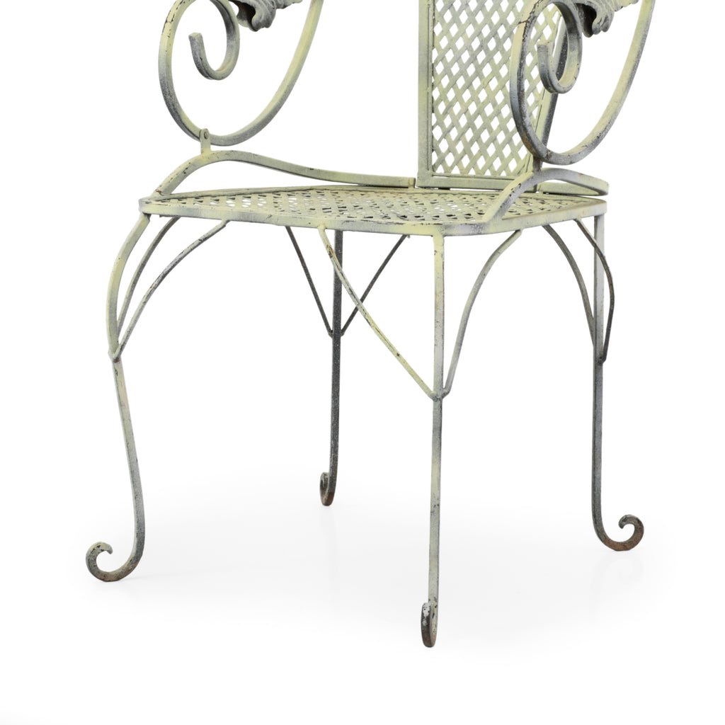 Yellow Painted Wrought Iron Patio Chair