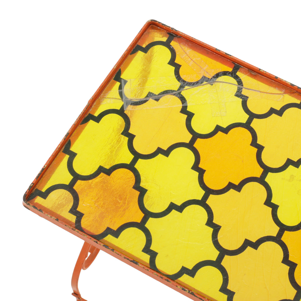 Orange Metal Mosaic Outdoor Nesting Tables