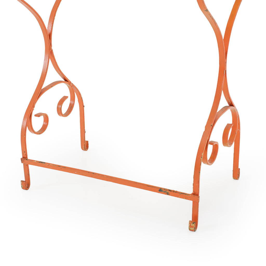 Orange Metal Mosaic Outdoor Nesting Tables