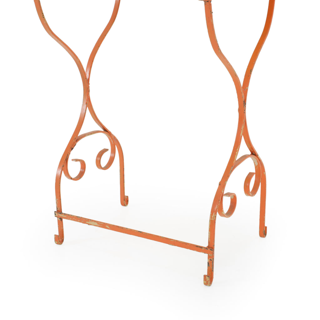Orange Metal Mosaic Outdoor Nesting Tables