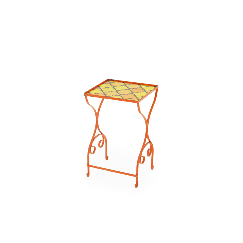 Orange Metal Mosaic Outdoor Nesting Tables