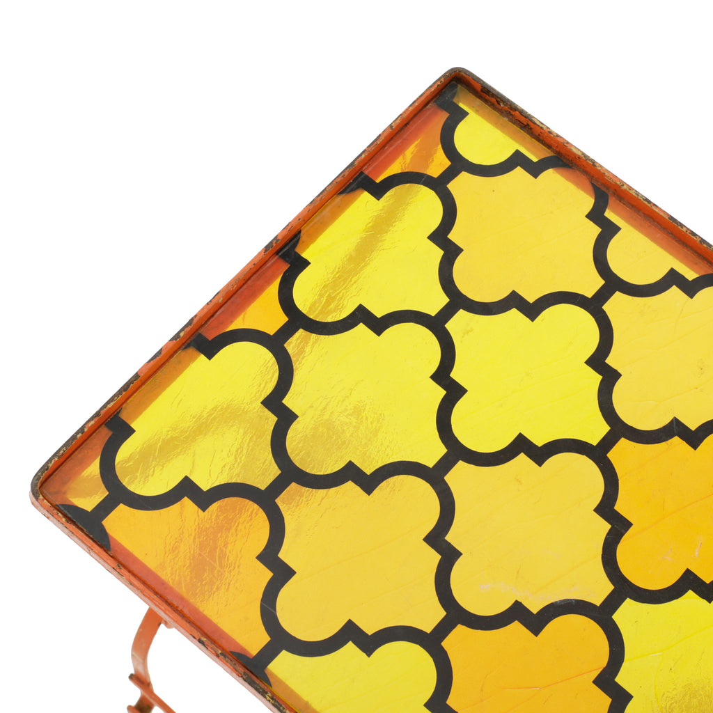 Orange Metal Mosaic Outdoor Nesting Tables