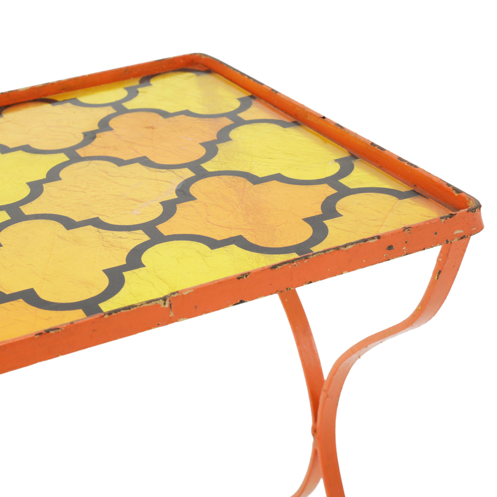 Orange Metal Mosaic Outdoor Nesting Tables