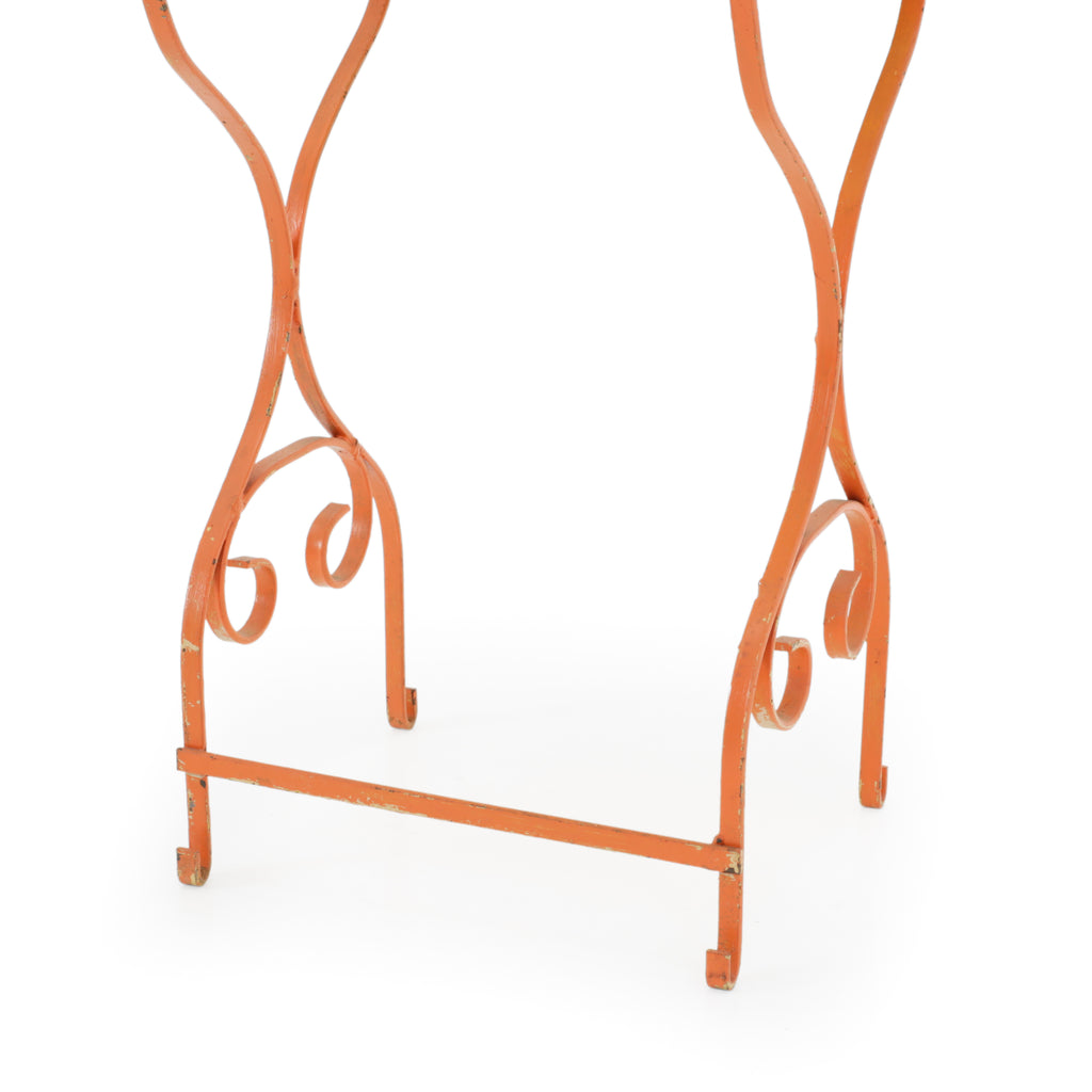 Orange Metal Mosaic Outdoor Nesting Tables