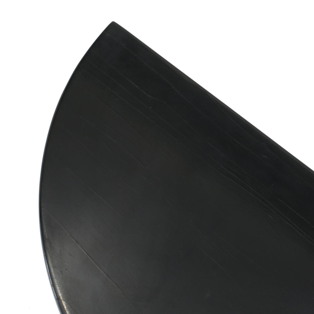 Black & Chrome Deco Semi Circle End Table