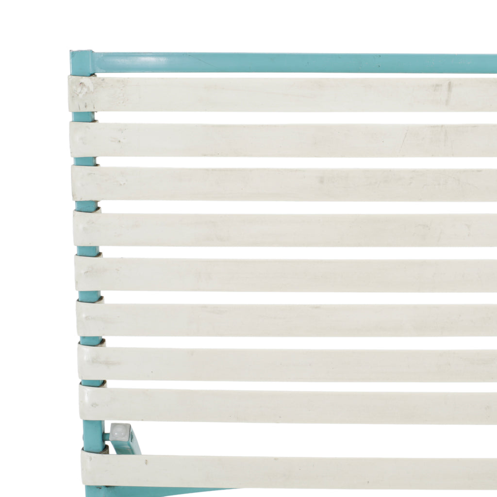Outdoor Blue + White Strap Chaise