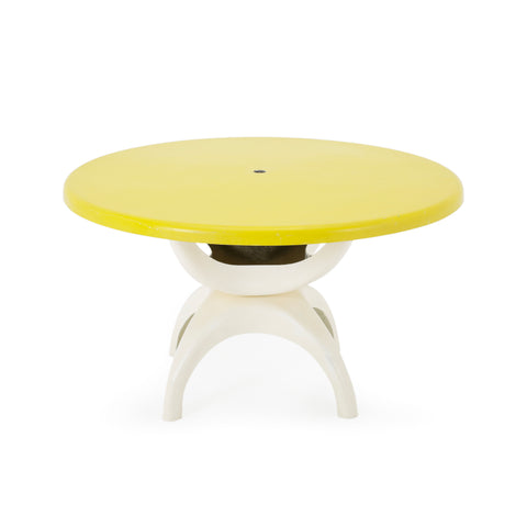 Yellow Outdoor Fiberglass Dining Table