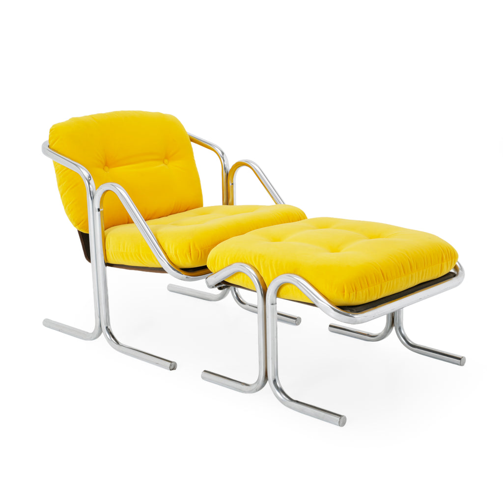 Yellow Chrome Arcadia Chair