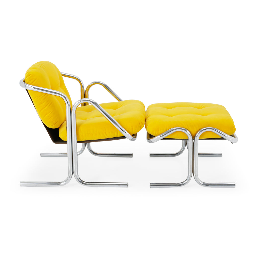 Yellow Chrome Arcadia Chair