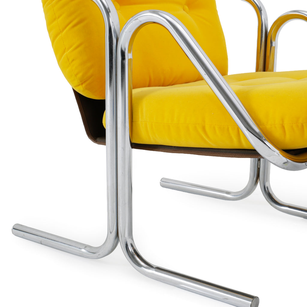 Yellow Chrome Arcadia Chair