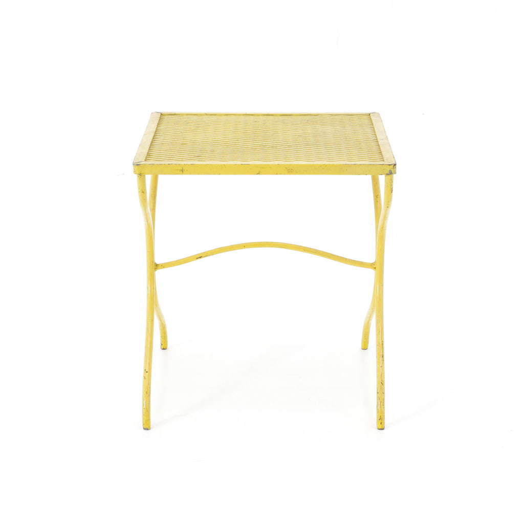Yellow Metal Mesh Side Table