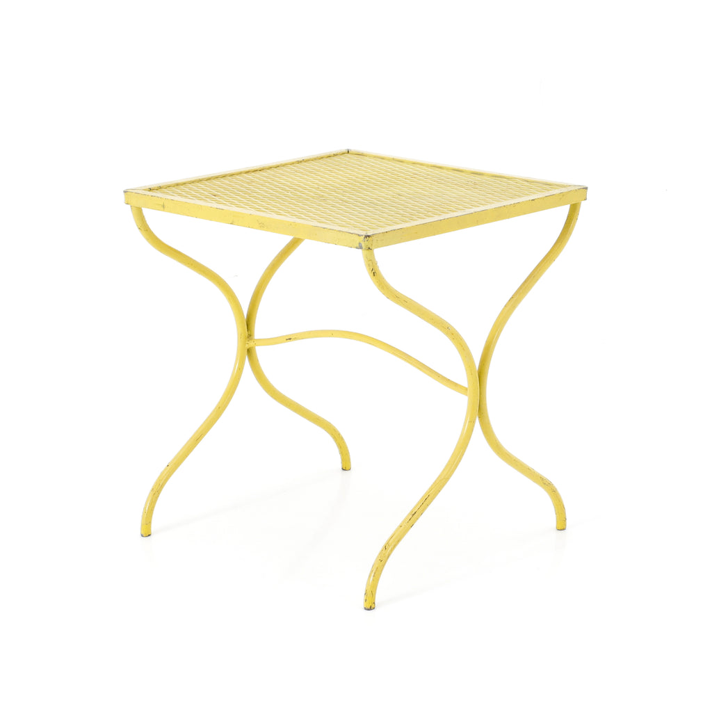 Yellow Metal Mesh Side Table