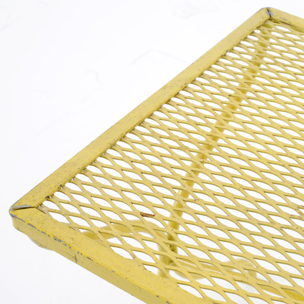 Yellow Metal Mesh Side Table