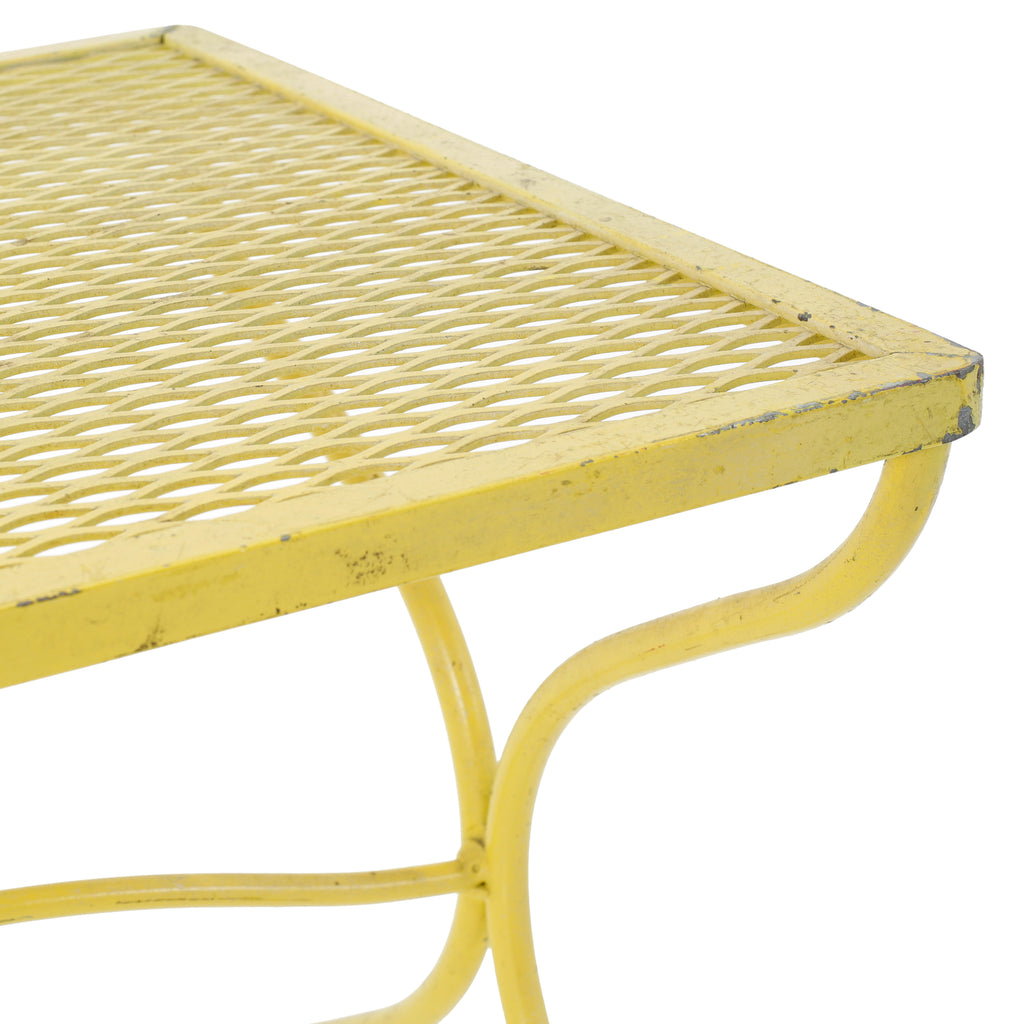 Yellow Metal Mesh Side Table