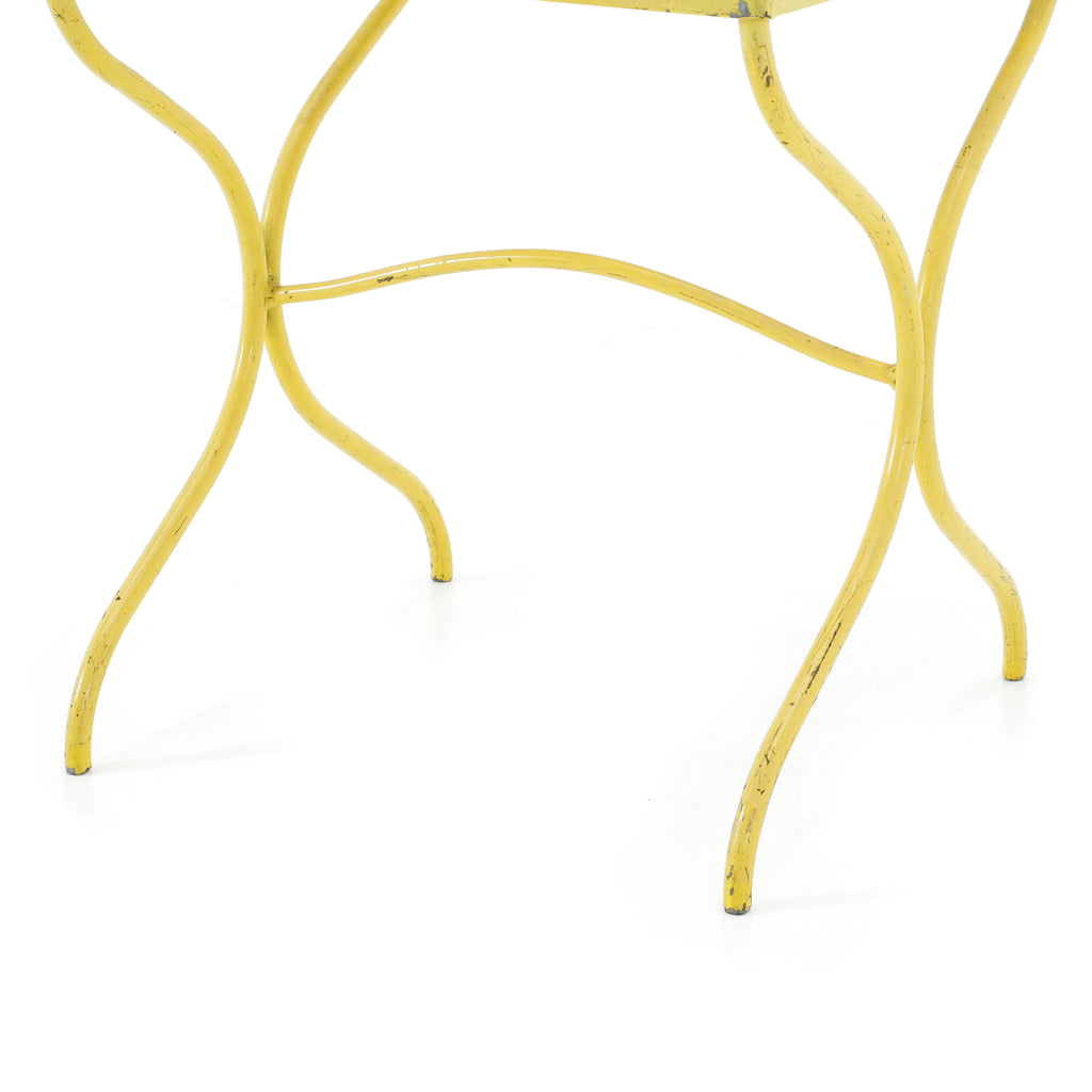 Yellow Metal Mesh Side Table