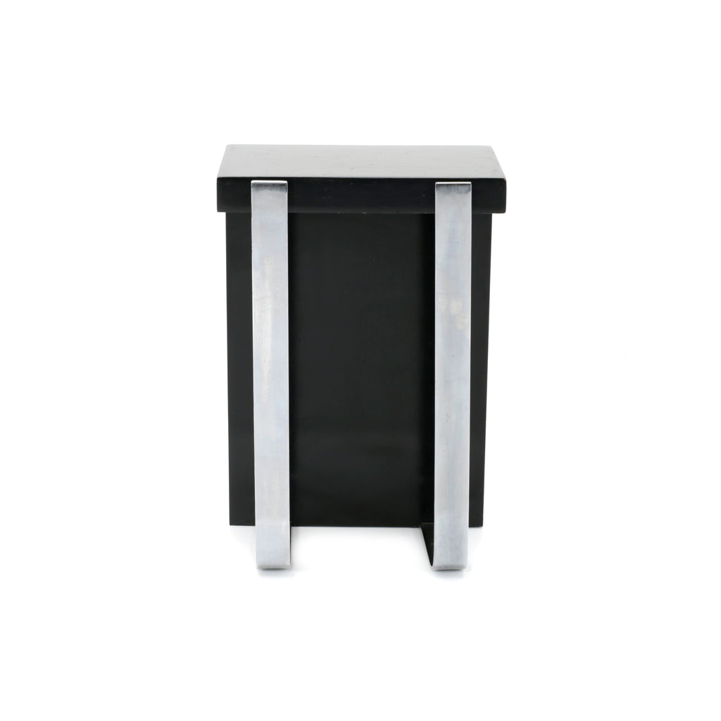 L-Shaped Black / Chrome Side Table