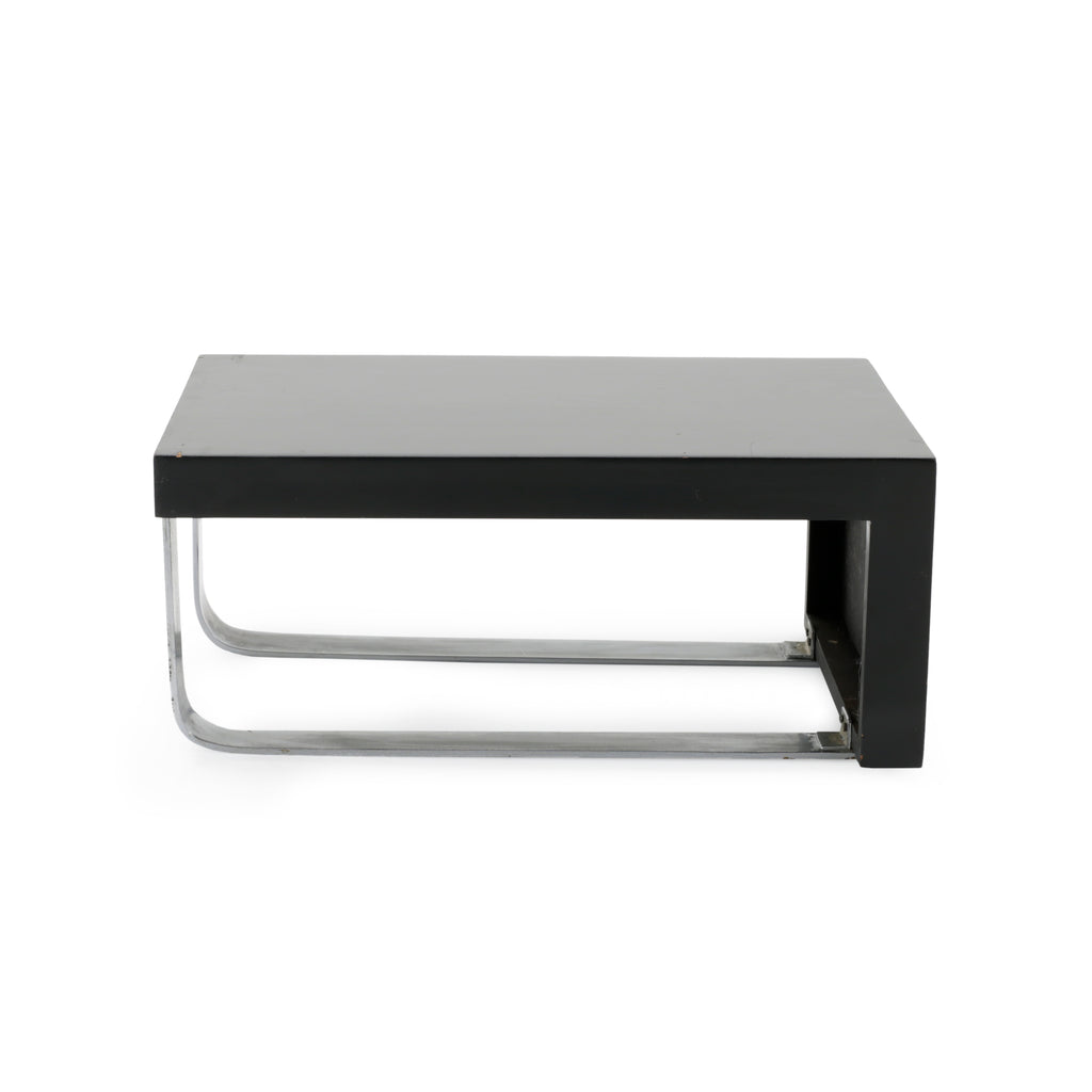 L-Shaped Black / Chrome Side Table