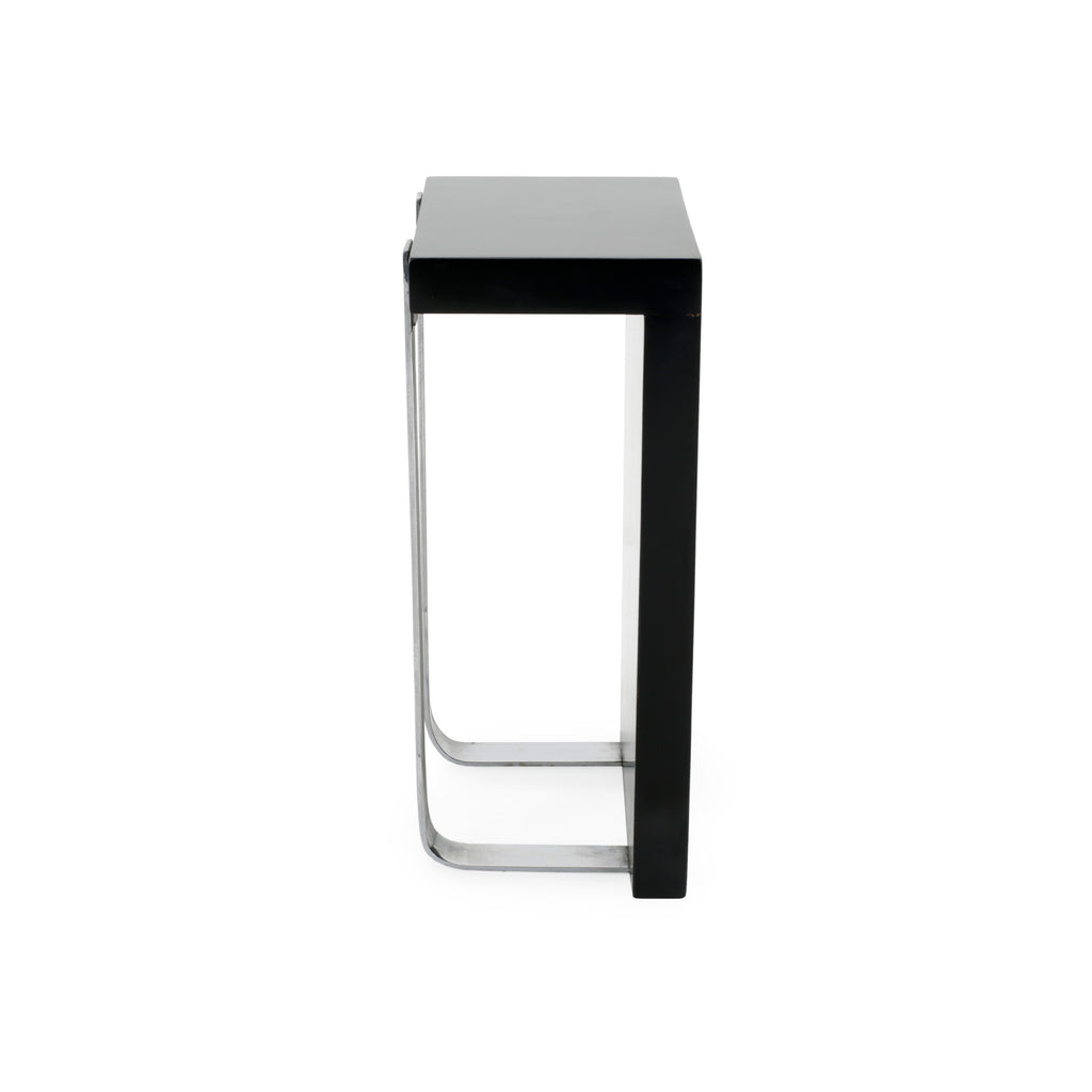 L-Shaped Black / Chrome Side Table