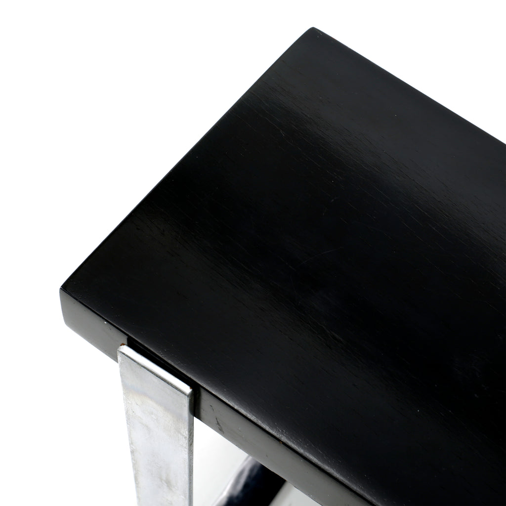L-Shaped Black / Chrome Side Table