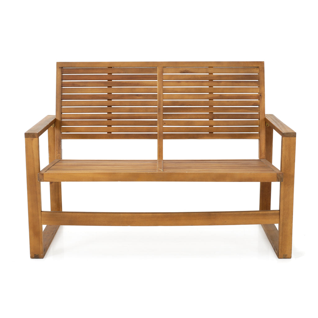Wood Slatted Teak Bench