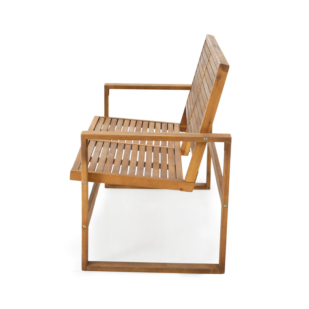 Wood Slatted Teak Bench