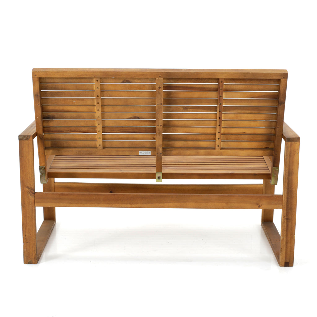 Wood Slatted Teak Bench