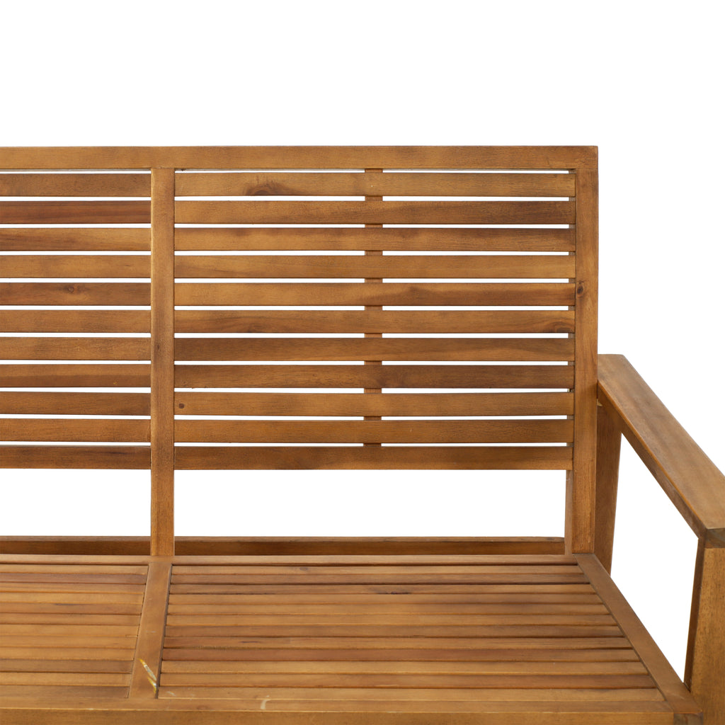 Wood Slatted Teak Bench