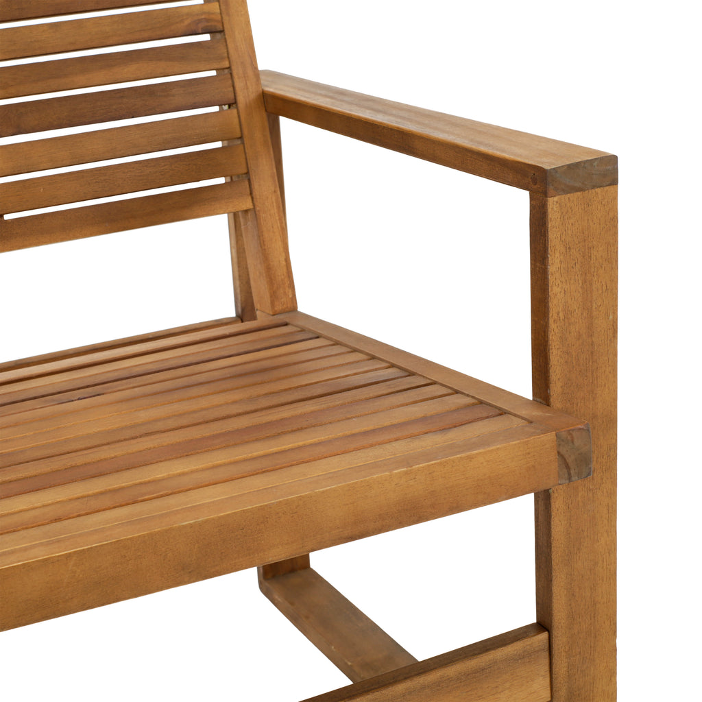 Wood Slatted Teak Bench