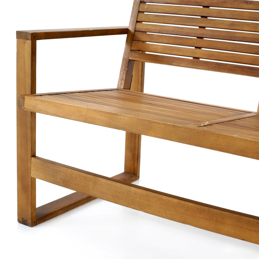 Wood Slatted Teak Bench