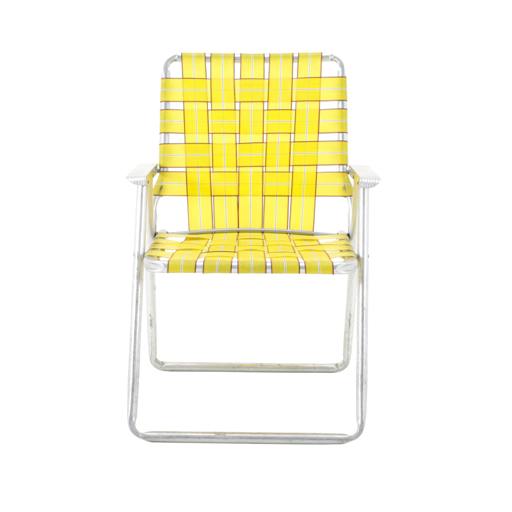 Yellow Folding Lawn Chair w/ Red Trim