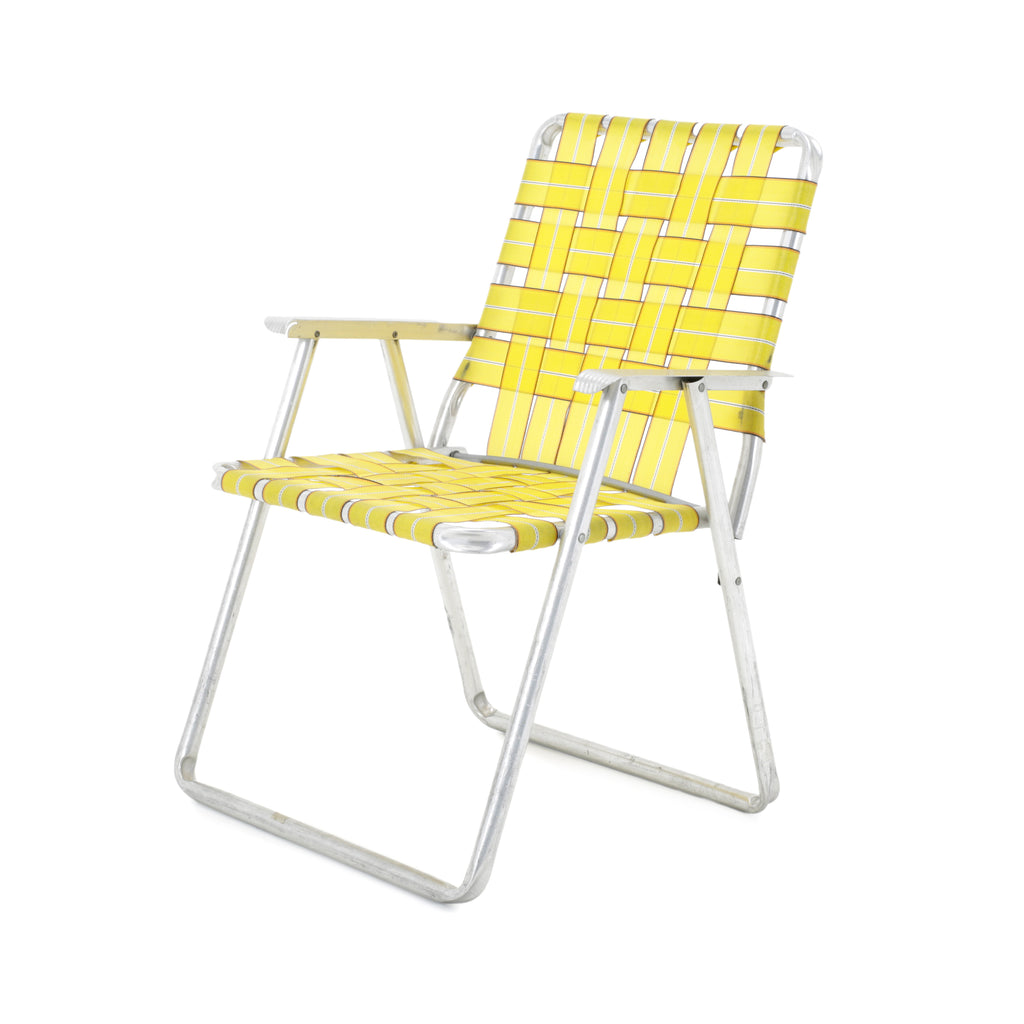 Yellow Folding Lawn Chair w/ Red Trim