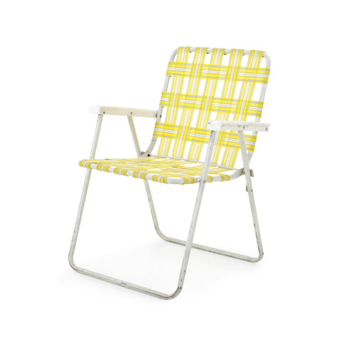 Yellow & White Folding Chair