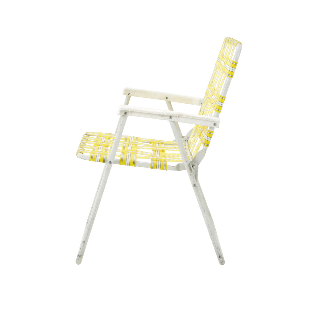 Yellow & White Folding Chair