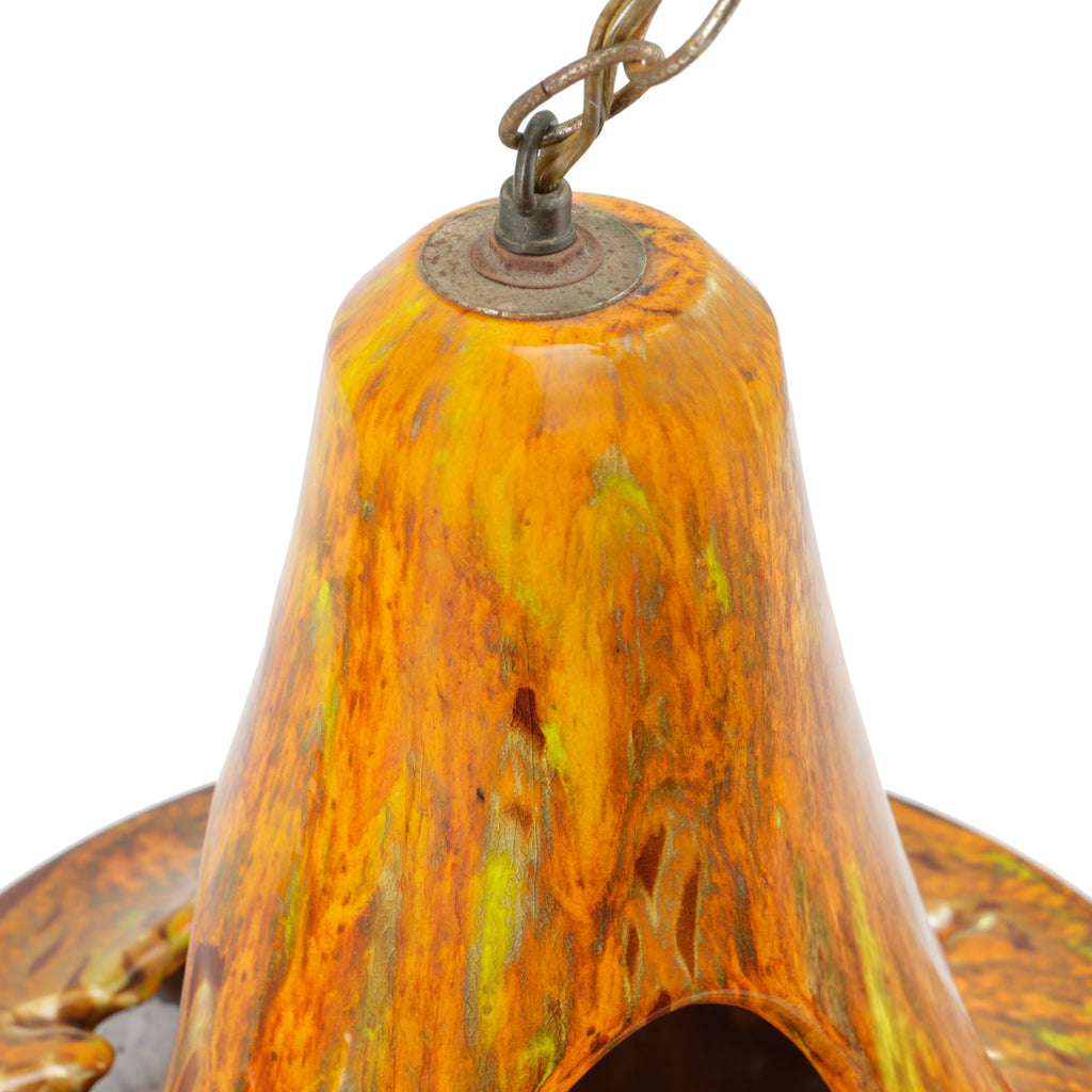 Mid-Century Modern Ceramic Hanging Ashtray with Drip Glaze