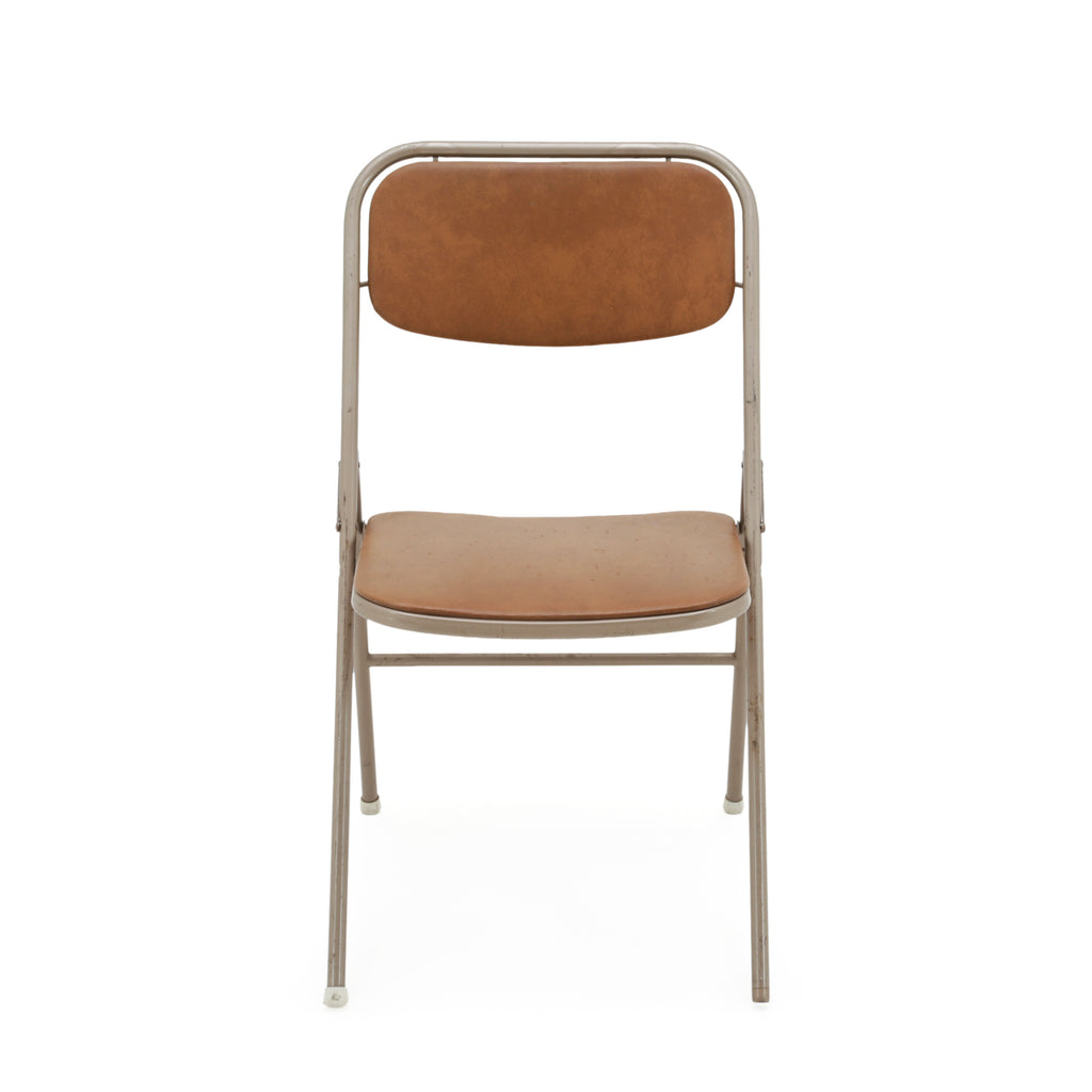 Beige Metal Folding Chair