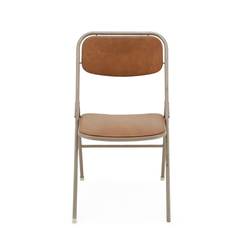 Beige Metal Folding Chair