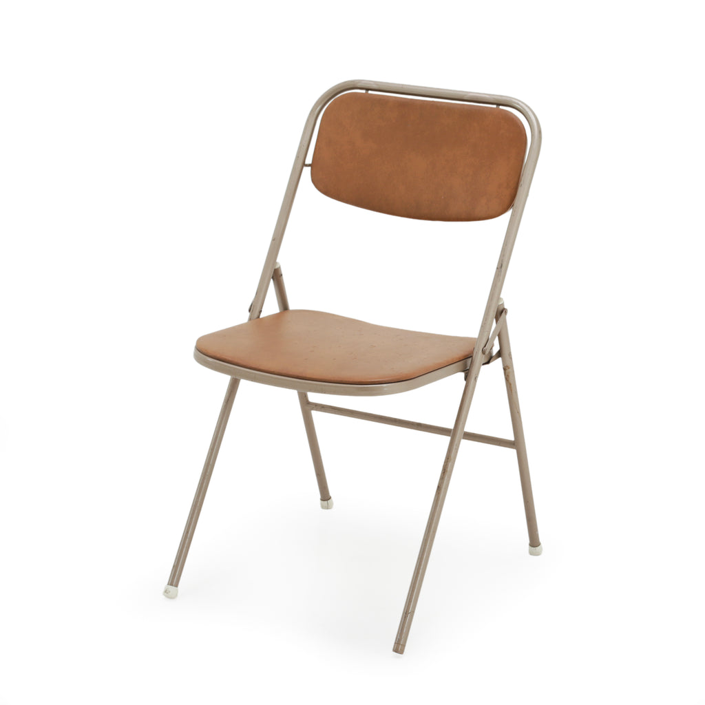 Beige Metal Folding Chair