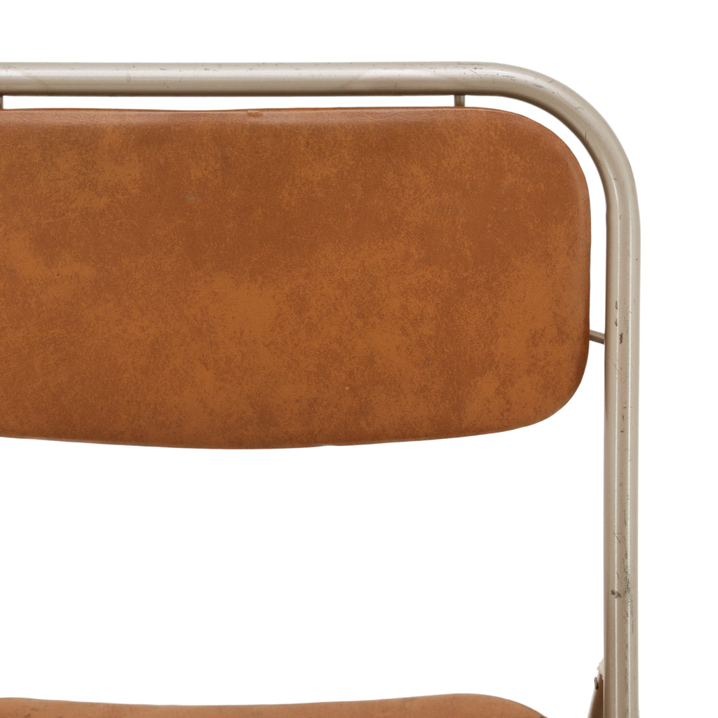 Beige Metal Folding Chair