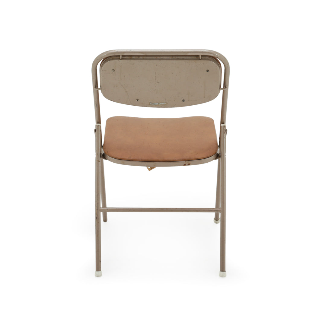 Beige Metal Folding Chair